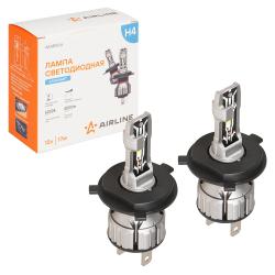 Лампa светодиод., H4, 12В, 17Вт, 6000К (Бел.), 4000Лм, для рефлект./линз. оптики, кмпл. 2 шт., STANDART (AEAR004)