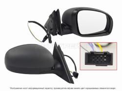 Зеркало Skoda Fabia 07-15 (Справа/ Обогрев/ Регулировка/ 5 контактов)