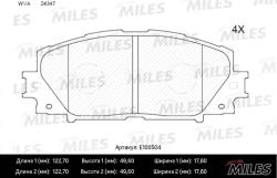 E100504 Колодки тормозные TOYOTA YARIS 06- (Япония) без АБС передние SemiMetallic