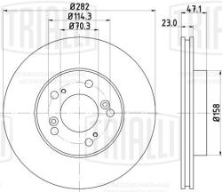 TRIALLI DF 105120 Диски тормозные для автомобилей Honda CR-V / HR-V (98-) / Prelude (94-) передние d=281