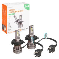 Лампa светодиод., H4, 12/24В, 28Вт, 6000К (Бел.), 5000Лм, для рефлект./линз. оптики, кмпл. 2 шт., PLUS (AEAR104)