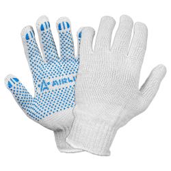 Перчатки трикотажные ХБ с ПВХ покрытием, белые, (5 пар) 7,5 класс/75г., мод.604 (ADWG035)