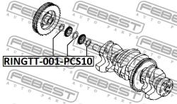 КОЛЬЦО УПЛОТНИТЕЛЬНОЕ ШКИВА КОЛЕНВАЛА (10 шт. в упаковке цена за упаковку) MAZDA 3 BK 2003-2006 [EU ringtt-001-pcs10