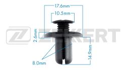 Клипса крепёжная Ford Hyundai Kia Mazda (миним. кол-во заказа 10 шт) be-2191