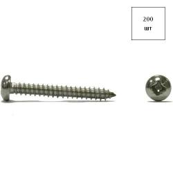 Саморез 6,3х50 полукр.гол. DIN 7981 A2 200шт FORTLUFT sts026847