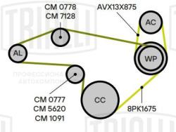 Ролик привод. ремня для а/м КАМАЗ Евро-5 (аналог Dayco 26900-21) (опор.ролик) (CM 0778)