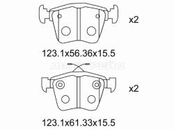 Колодки тормозные (Сзади) Audi A3 12-19 / Skoda Kodiaq 16-22 / Volkswagen Golf 12-19 / Passat 80- /