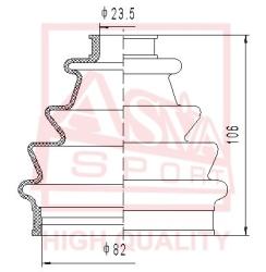 Шрус наружный 23x58x26 TOYOTA TOYOTA : COROLLA 120 EURO(UKP) ty-c12a48