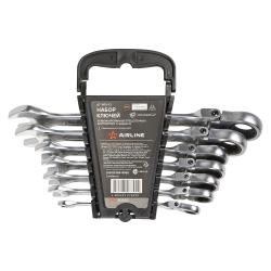 Набор ключей комбинированных трещоточных PRO 7пр. шарнирных (8-19мм) холдер (AT-RFS-13)