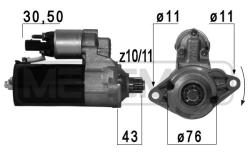Стартер SKODA OCTAVIA/SUPER B 1.9/2.0 TDI 04- 1.7кВт 220606