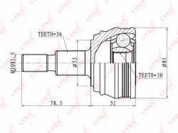 ШРУС AUDI A3 I/SKODA OCTAVIA I/GOLF IV 1.6-1.9SDI 96- нар. CO-2800