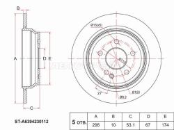 Диск тормозной (Зад) Mercedes-Benz V-Class 14-20 / Viano 03-14 / Vito 03-14