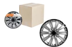 Колпаки колесные 15" "Торнадо +", серебристо-черный, карбон, компл. 2 шт. (AWCC-15-07)