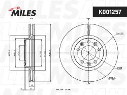 K001257 Диск тормозной PEUGEOT 407 04-/607 05-/508 10- передний вент.D 283мм.