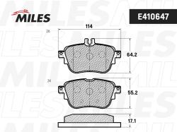 E410647 Колодки тормозные MERCEDES W213 16- задние LowMetallic