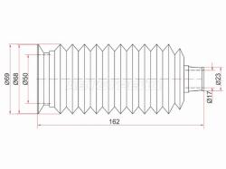 Пыльник рулевой рейки TOYOTA HIACE REGIUS ACE 89-95 LH=RH