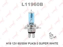 Лампа H19 12V 60/55W PU43t-3 SUPER WHITE L11960B