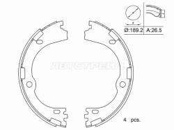 Колодки тормозные барабанные (Стояночный тормоз) Hyundai Tucson 15-21 / Kia Sportage 15-22