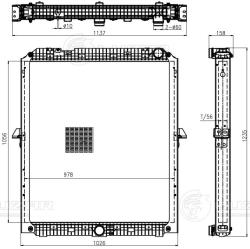 LUZAR LRc 1592 Радиатор охлаждения для а/м Mercedes-Benz Actros MP4/MP5 (11-)/Arocs (13-) (выс. сердц. 1056мм)