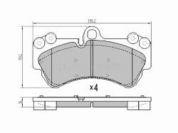 Колодки тормозные (Спереди) Volkswagen Touareg 02-10