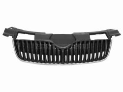 Решетка радиатора Skoda Fabia 07-10 / Roomster 06-10 (с хром молдингом)