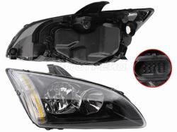 Фара Ford Focus 04-08 (Справа/ чёрная)