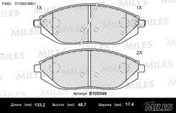 Колодки тормозные CHEVROLET SPARK 10- передние SemiMetallic E100549