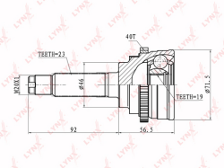 ШРУС DAEWOO MATIZ 0.8-1.0 98> /CHEVROLET MATIZ 0.8-1.0 05> нар. CO-1812A