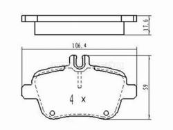 Колодки тормозные (Сзади) Mercedes-Benz A-Class 12-18 / CLA-Class 13-19 / GLA-Class 13-19