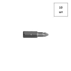 Бита удлиненная , крестообразный шлиц , (привод 1/4") PZ 2х50 10шт FORTLUFT sts021492