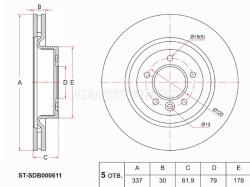 Диск тормозной (Перед) Land Rover Discovery 04-17 / Range Rover Sport 05-13