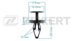 Клипса крепёжная Chrysler Citroen Ford General Motors Peugeot (миним. кол-во заказа 10 шт) be-2580