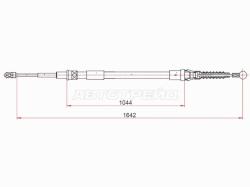Трос ручного тормоза AUDI A1 RH/LH 10-14/VW POLO 10-14 1644mm