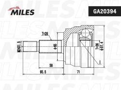 GA20394 ШРУС RENAULT MASTER 1.9D-2.8D 98- нар.