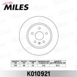 K010921 Диск тормозной OPEL INSIGNIA 08-/SAAB 9-5 10- задний вент.D 315мм.
