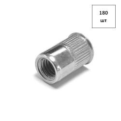 Заклепка гаечная M10х1.5 RH-A вытяжная, уменьш.(потай) фл. насечка, сталь, оц L=20,0мм, D цил=12,7 180шт FORTLUFT sts021196