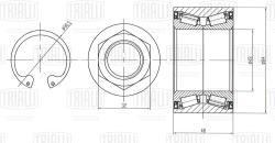Подшипник ступицы для а/м Renault Master (97-) перед. (кмпл:подш./стоп.кол./гайка) (CS 0999)