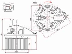 Мотор отопителя салона (Левый руль) Mercedes-Benz Sprinter 95-06 / Volkswagen LT 96-07