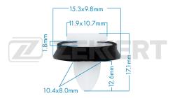 Клипса крепёжная Alfa Romeo Chrysler Citroen Fiat Lancia Peugeot (миним. кол-во заказа 10 шт) be-3467