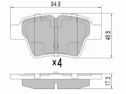 Колодки тормозные (Сзади) Citroen C4 04-11 / Fiat Bravo 07-11 / Peugeot 207 06-09 / 307 01-08 / 408
