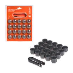 AIRLINE AWBN-03 Колпачки на колесные болты/гайки 21 мм, серые глянцевые, пластик, 20 шт.+ съёмник