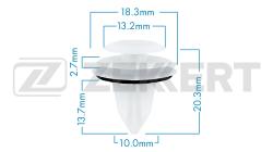 Клипса крепёжная Citroen Great Wall Peugeot Suzuki Toyota Mitsubishi (миним. кол-во заказа 10 ш be-1074