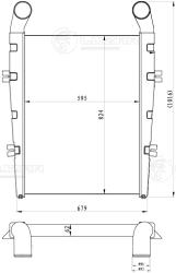 ОНВ (радиатор интеркулера) для а/м МАЗ 5440А8/6303А8/6430А8 с дв. ЯМЗ-6581/Deutz/Cummins (LRIC 1207)