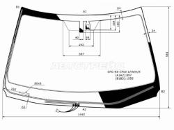 Стекло лобовое (Обогрев щеток/ Антенна/ Датчик дождя) Lexus NX 14-21