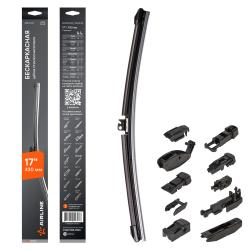 Щетка стеклоочистителя бескаркас PRO 430мм (17") 10 адаптеров (AWB-BK-430)