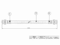 Шланг тормозной передний (Таиланд) MMC L200/MONTERO/PAJERO 82-01 L=220 LH=RH промежут.