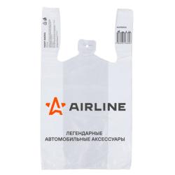 AIRLINE ADPB006 Пакет-майка фирменный AIRLINE, ПНД 16 мкм (28*50+14 см), белый