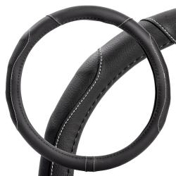Оплетка на руль, искусст. кожа, рельефная, черная, 38 см/М (AWS-LI-18M)