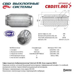 Гофра глушителя 3х-сл InterLDck 40-200. CBD311.003