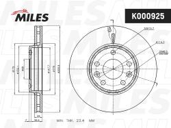 K000925 Диск тормозной RENAULT LAGUNA 07-/MEGANE 08-/SCENIC 09- передний вент.D 296мм.